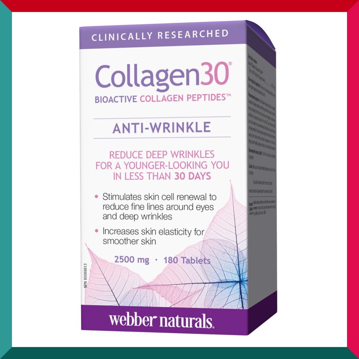 webber naturals - Webber 膠原蛋白 30 2500 毫克生物活性膠原蛋白勝肽 180 片(有效期至:10/2027)