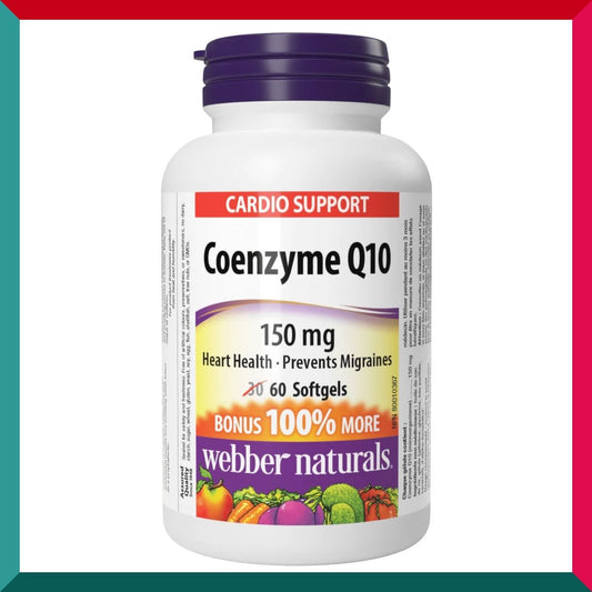 Webber Naturals - 輔酵素 Q10 精華 (150 毫克) 60 粒軟膠囊 心臟健康 抗衰老 心腦血管 壓力 平行進口 (參考效期: 01/2026*)