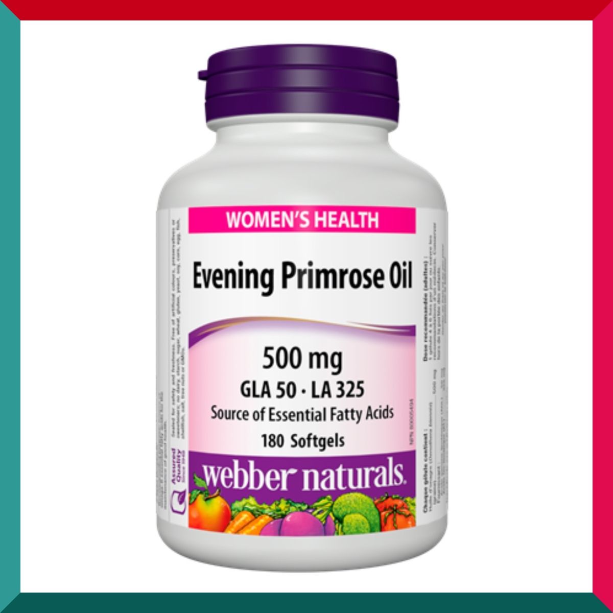 Webber Naturals - 女士調經寶月見草油精華 (500 毫克) 180 粒 青春痘 (參考效期: 10/2025*)