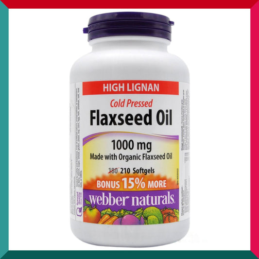 Webber Naturals - 有機亞麻籽油 (1000 毫克) 210 粒軟膠囊 平行進口 (參考效期:01/2026*)
