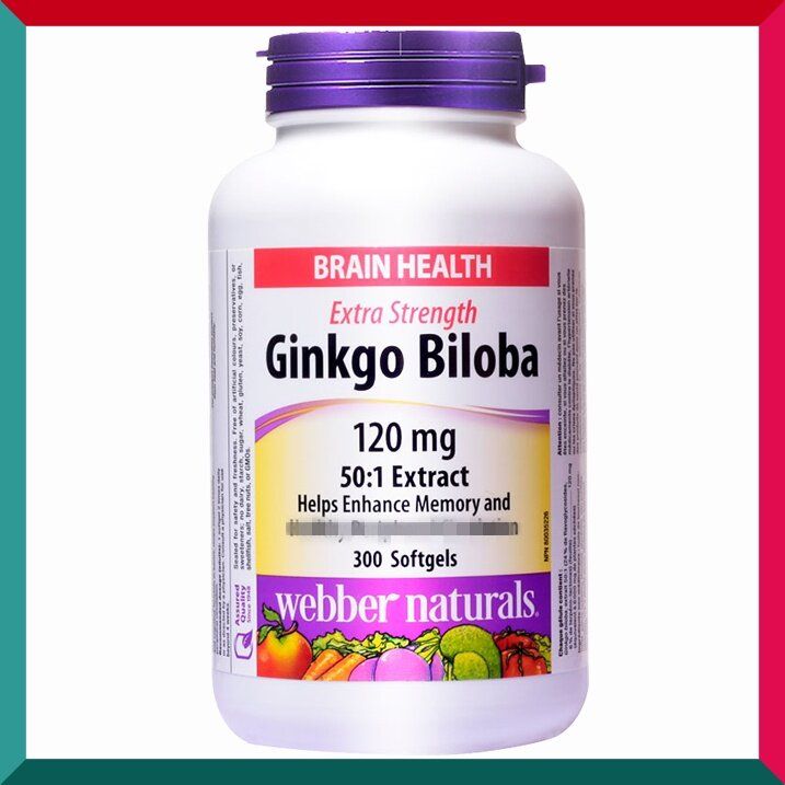 Webber Naturals - 超強醒腦銀杏精華50:1濃縮 120 毫克 300 粒 超值加量裝補腦記憶力 心血管 專注老人學生工作 (參考效期: 07/2028*)