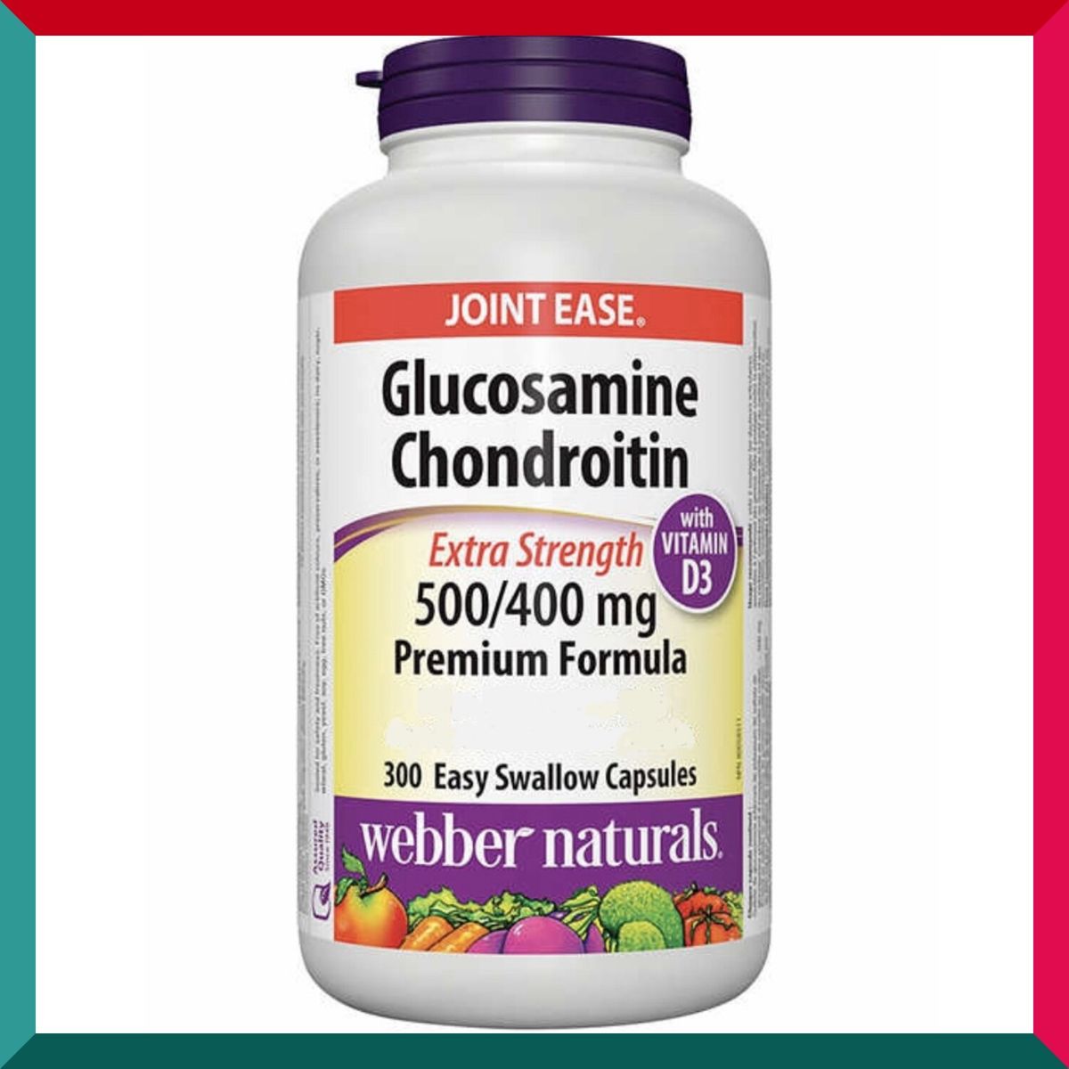 Webber Naturals - 維柏健300粒健骨至尊葡萄糖胺軟骨素膠囊 特強添加維他命D3 行山跑步運動 平行進口 (參考效期:07/2028*)