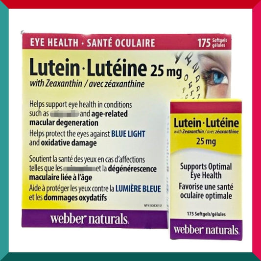 Webber Naturals - 175粒! 特強護眼葉黃素玉米黃質精華 25毫克 防藍光 視網膜黃斑 眼退化 白色內 明目 障礙 (參考效期: 06/2028*)