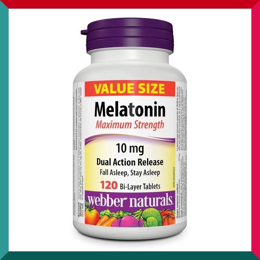Webber Naturals - 120片超值裝! 雙重效力 甜睡褪黑激素 (10 毫克) 120片 改善睡眠 時差 抗衰老 平行進口 (參考效期: 11/2027*)