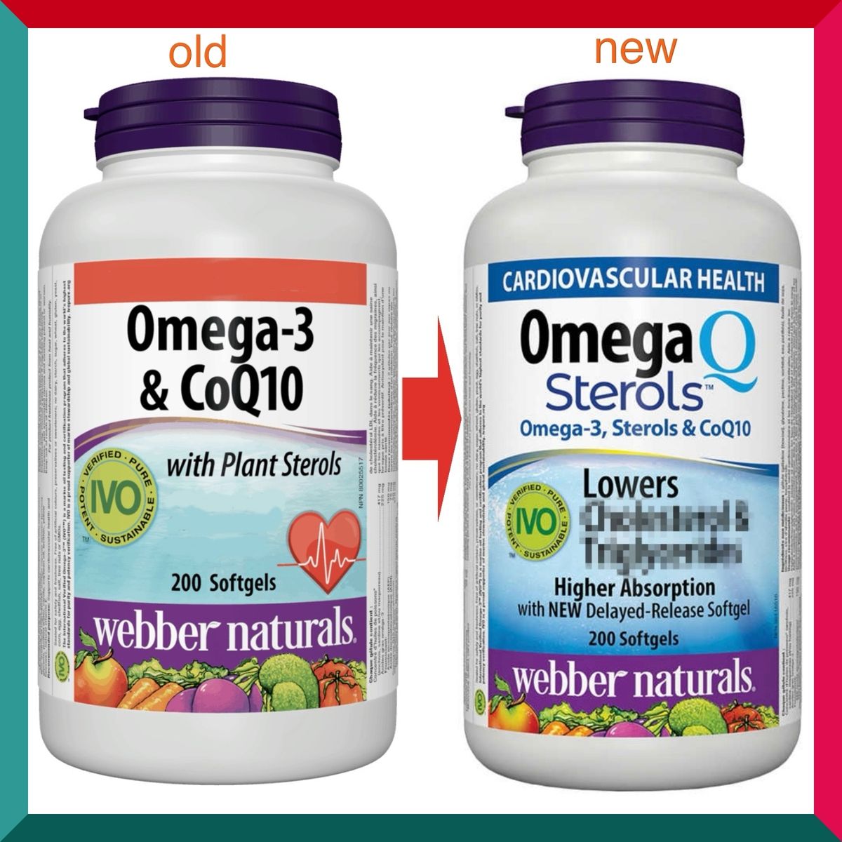 Webber Naturals - 心臟至尊魚油+輔酶Omega-3 & CoQ10 200粒 (1樽) 強心血管三高補腦關節 新舊包裝隨機發貨 平行進口 (參考效期:02/2027*)