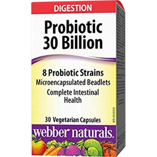 Webber Naturals - 300 億特強純天然益生菌30 粒 腸道健康消化便便免疫力舒壓力男女士 平行進口 (參考效期:02/2027*)