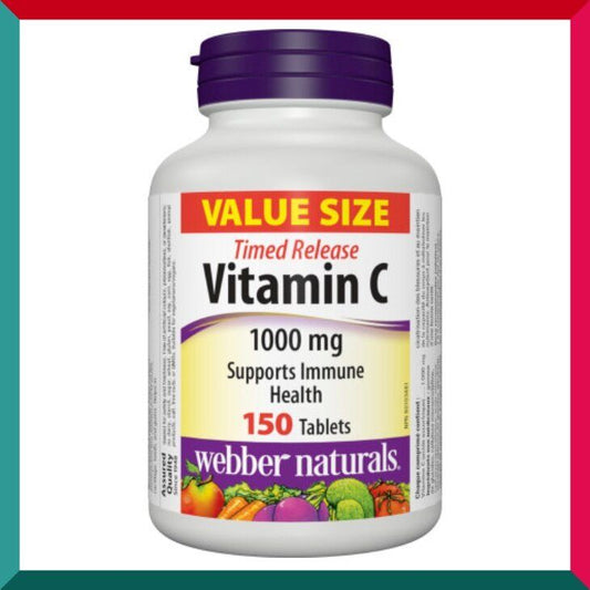 Webber Naturals - 维柏健長效維他命 C (1000 毫克) 150 粒 平行進口 (參考效期:08/2028*)