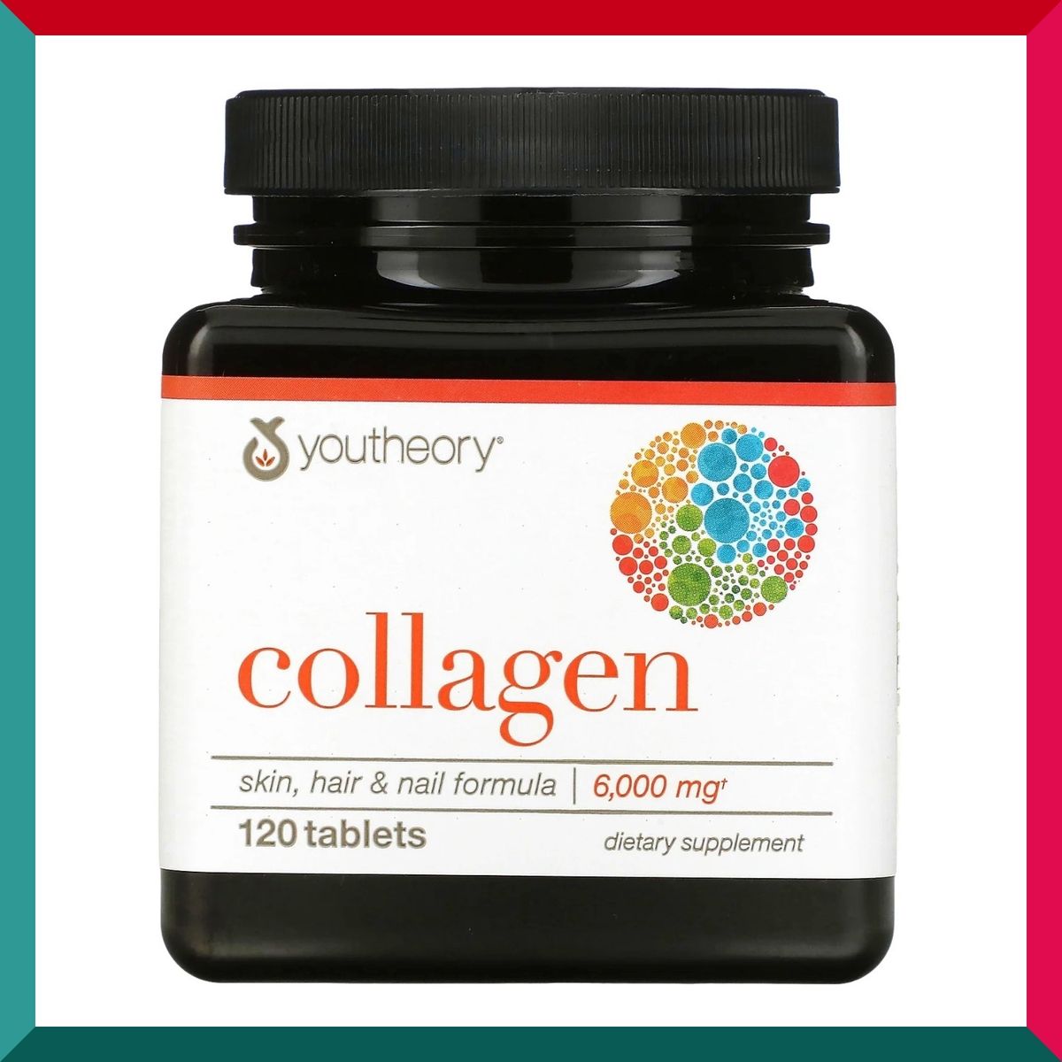 Youtheory - 水解膠原蛋白(6000mg每份) 120粒 含維他命C 改善頭髮 美肌美甲 護關節 補充氨基酸 平行進口 (參考效期: 10/2027*)