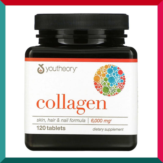 Youtheory - 水解膠原蛋白(6000mg每份) 120粒 含維他命C 改善頭髮 美肌美甲 護關節 補充氨基酸 平行進口 (參考效期: 10/2027*)