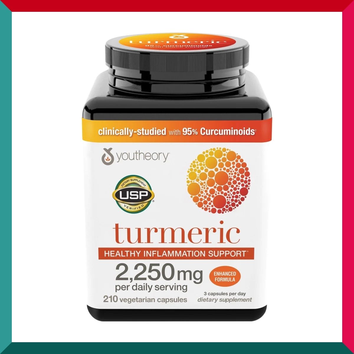 Youtheory - 特強薑黃素2050mg (每份) 210粒 添加黑胡椒素 增強吸收 高純度 95%姜黃素 平行進口 (參考效期:08/2026*)