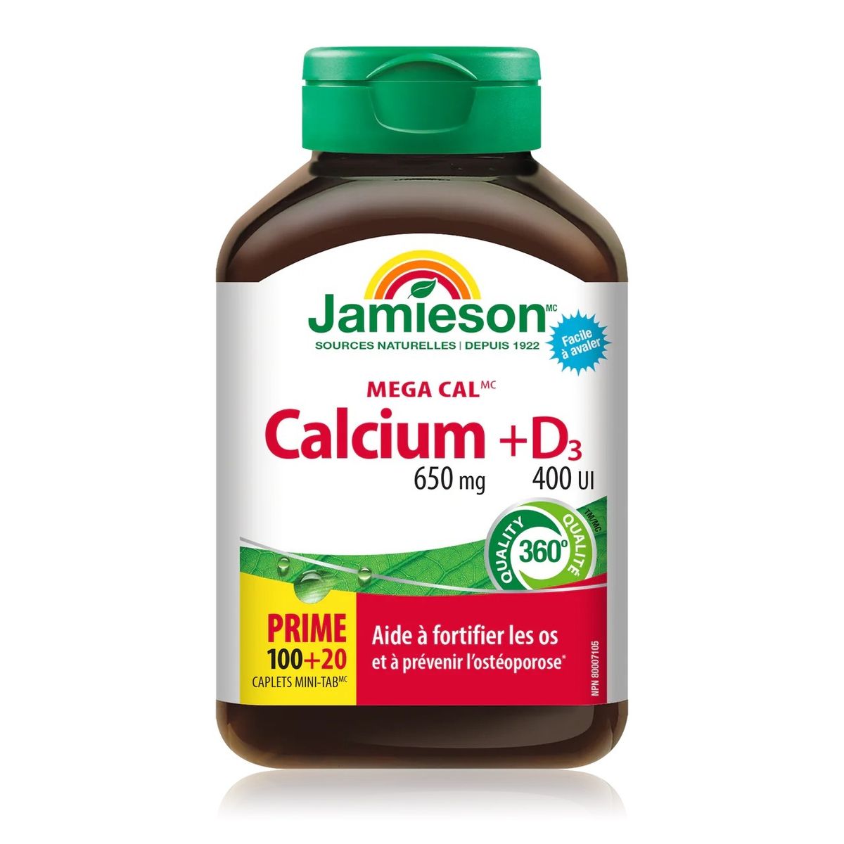 Jamieson - Jamieson Mega Calcium 650 mg with Vitamin D 100 + 20 caplets (Referenced EXP: 03/2029*)